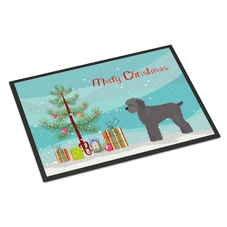 Carolines Treasures 24 x 36 in. Grey Schnoodle Christmas Tree Indoor or Outdoor Mat CK3865JMAT